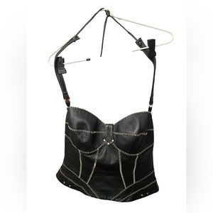 Harley Davidson Leather Halter Bustier Corset